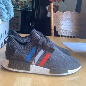 mens adidas nmd r1 pk primeknit tri color black